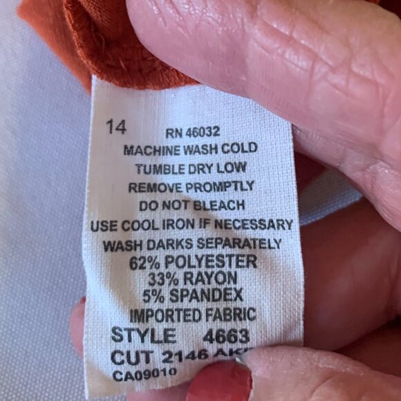 Western Look Southern Lady Size Small Burnt Orange Shirt with shoulder tassels - Picture 4 of 10